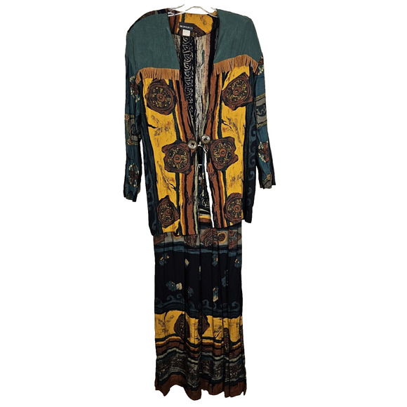 VTG 80s 90s Southwestern In Group Ltd Skirt Jacket Womens M Bohemian Fringe USA - Picture 16 of 16